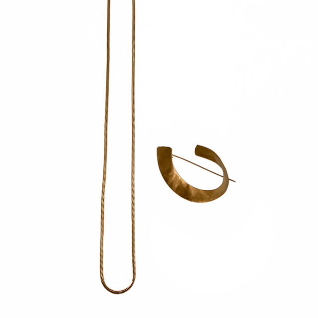 Women's Handmade Brooch-Necklace PIN4240A Gold EXNOVO Bronze
